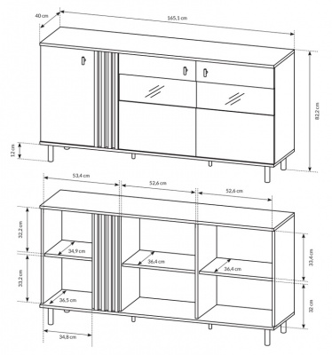 Komoda 3D vitrína Madis E