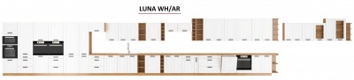 Kuchyňská skříňka Luna WHAR - dolní 40 D 3S šuplíková