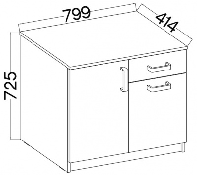 Komoda nízká 2F1S Malta 820 - DOPRAVA ZDARMA