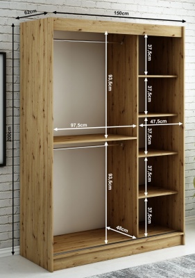 Šatní skříň Nebe T - 150 cm
