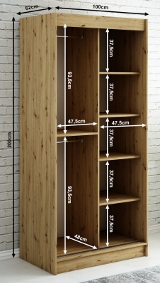 Šatní skříň Nebe T1 - 100 cm