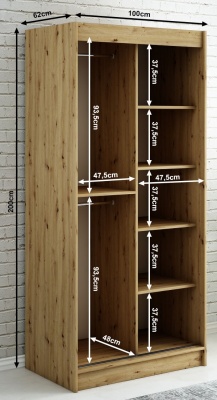 Šatní skříň Nebe T2 - 100 cm