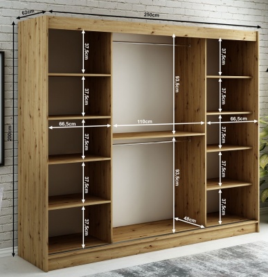 Šatní skříň Nebe T2 - 250 cm