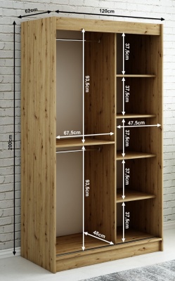 Šatní skříň Nebe V1 - 120 cm
