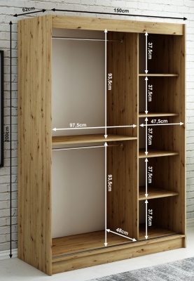 Šatní skříň Nebe V1 - 150 cm