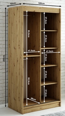 Šatní skříň Nebe V2 - 100 cm