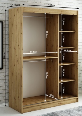 Šatní skříň Nebe V4 - 150 cm