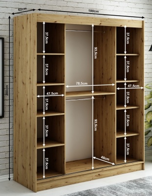 Šatní skříň Nebe V4 - 180 cm