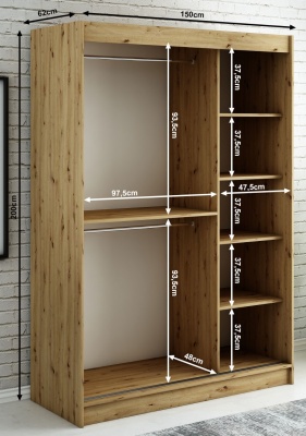 Šatní skříň Nebe Y - 150 cm