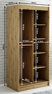 Šatní skříň Nebe Y2 - 100 cm