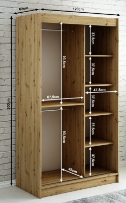 Šatní skříň Nebe Y2 - 120 cm