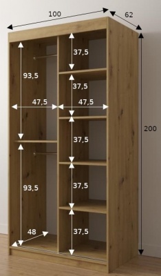 Šatní skříň Joko - 100 cm