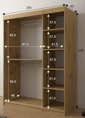 Šatní skříň Joko - 150 cm