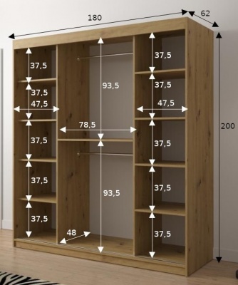 Šatní skříň Joko - 180 cm