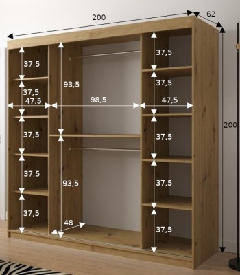 Šatní skříň Joko - 200 cm