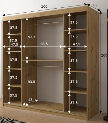 Šatní skříň Joko 1 - 200 cm
