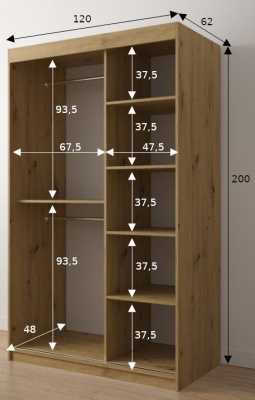 Šatní skříň Joko 2 - 120 cm