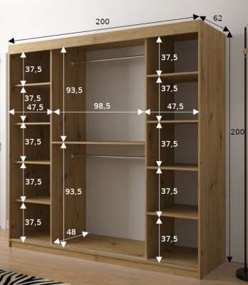 Šatní skříň Joko 2 - 200 cm