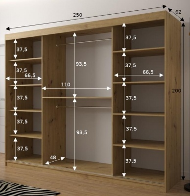 Šatní skříň Joko 2 - 250 cm