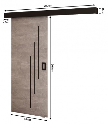 Posuvné dveře Nobi 90 vzor VI - beton