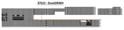 Kuchyňská skříňka Stilo DustGRWH - horní policová 15 G-90 OTW