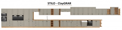 Kuchyňská skříňka Stilo ClayGRAR - dolní rohová 89x89 DN 1F