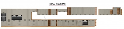 Kuchyňská skříňka Luna ClayGRAR - horní vitína 40 GS-72 1F