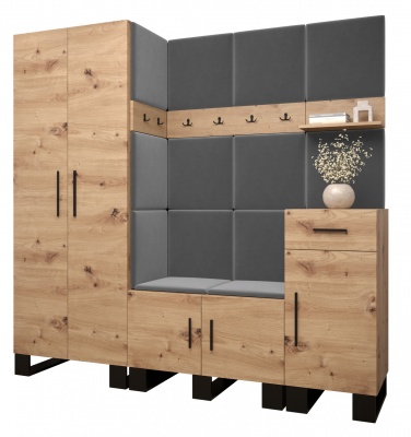 Předsíňová stěna Tina dub Artisan + Manila 16 - Sestava 1
