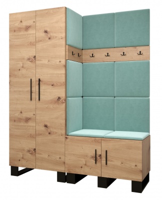 Předsíňová stěna Tina dub Artisan + Manila 11 - Sestava 2