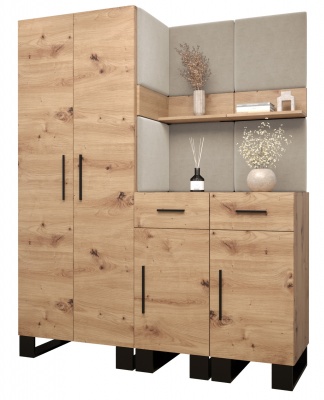 Předsíňová stěna Tina dub Artisan + Manila 02 - Sestava 7