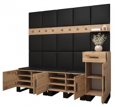 Předsíňová stěna Tina dub Artisan + Manila 35 - Sestava 8