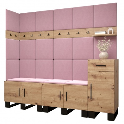 Předsíňová stěna Tina dub Artisan + Manila 09 - Sestava 9