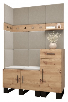 Předsíňová stěna Tina dub Artisan + Manila 02 - Sestava 10