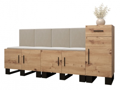 Předsíňová stěna Tina dub Artisan + Manila 02 - Sestava 17
