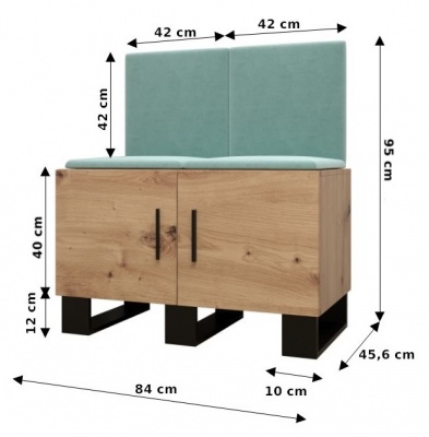 Předsíňová stěna Tina dub Artisan + Manila 26 - Sestava 19