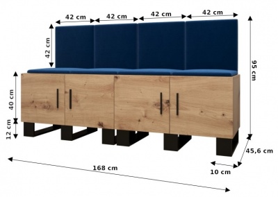 Předsíňová stěna Tina dub Artisan + Manila 16 - Sestava 20