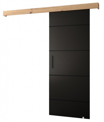 Posuvné dveře Komodor IV - Černá + Artisan + černá úchytka