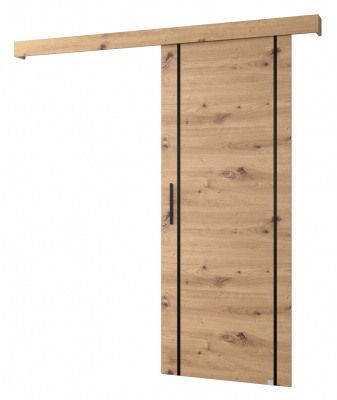 Posuvné dveře Komodor IX - Artisan + Artisan + černá úchytka