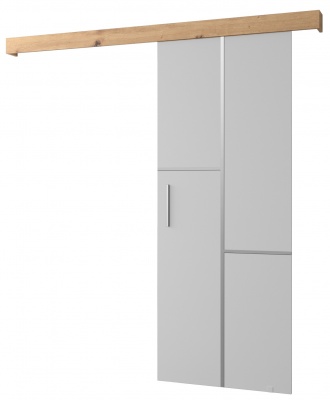 Posuvné dveře Komodor VII - Bílá + Artisan + stříbrná úchytka