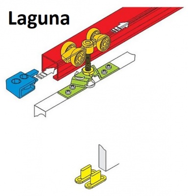 Posuvné dveře Komodor Y - Beton + černá + černá úchytka