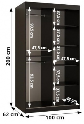 Šatní skříň Král Pole - 100 cm