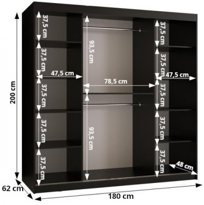 Šatní skříň Král Pole - 180 cm