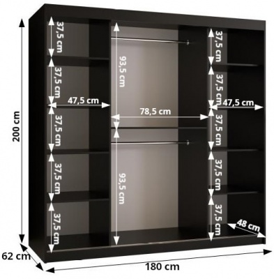 Šatní skříň Král T3 - 180 cm