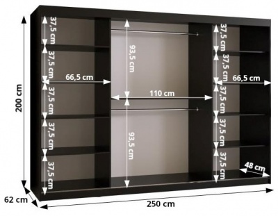 Šatní skříň Festra 1 - 250 cm