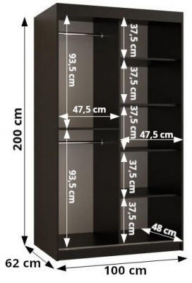 Šatní skříň Festra 2 - 100 cm
