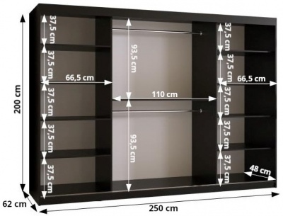 Šatní skříň Festra 2 - 250 cm