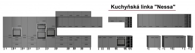 Kuchyňská skříňka Nessa/ANT - horní rohová 60x60 GN-90 1F (45°)