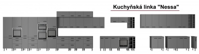 Kuchyňská skříňka Nessa/ANT - dvířka pro vestavnou myčku ZM 713 x 446