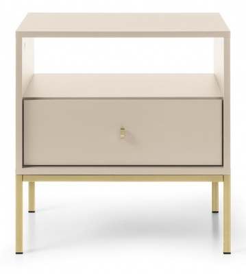 Noční stolek MS54 Mono Béžová - zlatá podstava