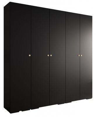 Šatní skříň Vela 2 černý mat - 250 cm